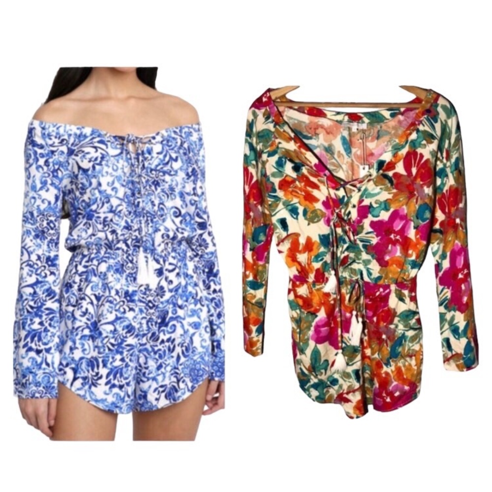 OLIVACEOUS | Women’s You’re My Sunshine Floral Romper size Medium Bright size M